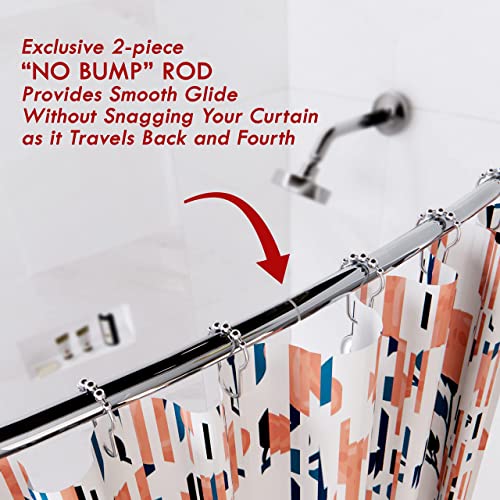 ROTATOR ROD Curved Shower Rod Chrome Rotating Curved Shower Rod