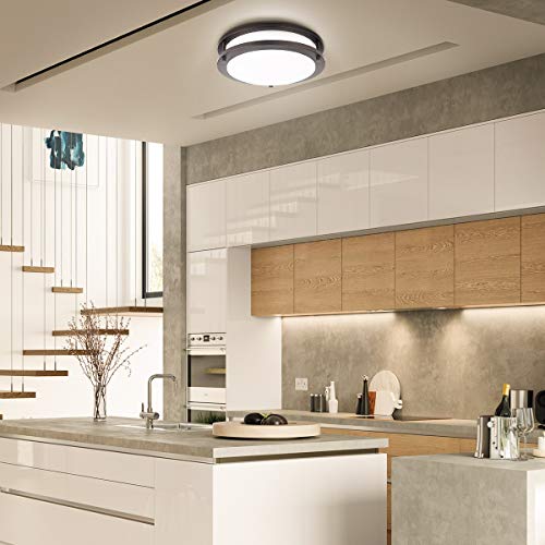 image for LE LED Flush Mount Ceiling Light, 10.5 inch Oil Runbbed Bronze Ceiling