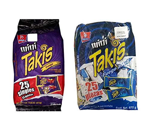 Mini Takis Fuego & Azul (2 Pack) Barcel Mexican Version Mega Deal Popular Classic Snack Spicy Lemon Corn Chip Stick Double Bag Bulk Fancy Appetizers grab varieties & red hot flavor picante limon Bimbo Mini Takis Fuego & Azul (2 Pack) Barcel Mexican Version Mega Deal Popular Classic Snack Spicy Lemon Corn Chip Stick Double Bag Bulk Fancy Appetizers grab varieties & red hot flavor picante limon Bimbo