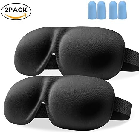 [2 Pack] Sleep Mask for Woman and Man, Dveda Upgraded Contoured Adjustable 3D Eye Mask Eye Cover, Comfortable Lightweight Sleeping Mask for Sleeping, Travel, Nap, Shift Works
