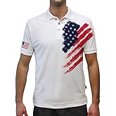 Dry Fit Short Sleeve Graphic Golf Polo Shirt for Men, Great for Sports and All Outdoor Activities - American Patriot Heroes