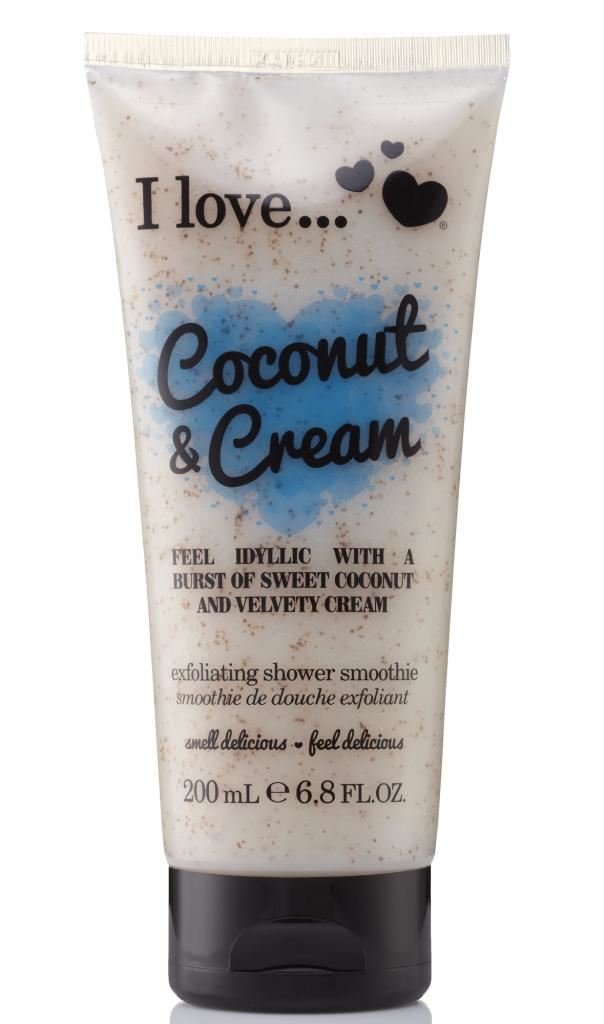 I Love Originals Coconut & Cream Shower Smoothie, Enriched With Natural Almond Shell to Remove Impurities & Dead Cells, Leaves Skin Feeling Cleansed, Vegan-Friendly - 200ml