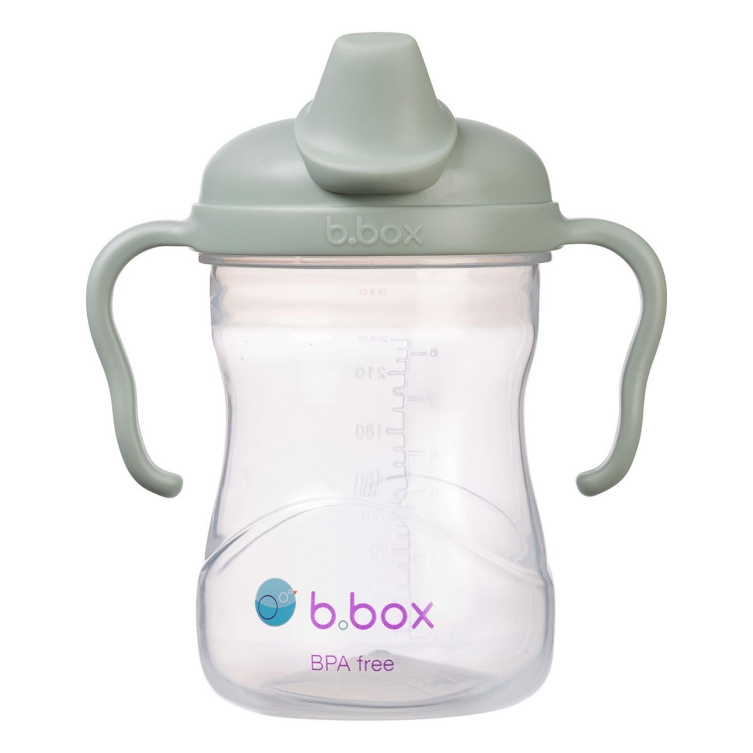 b.box Spout Cup Toddler Sippy Trainer Cup, Spill Proof, Soft Silicone Spout, Easy-Grip Handles, Built-in Spout Cover, 240ml, Dishwasher Safe, BPA Free, Interchangeable Lid, Age 6 Months+