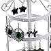 Yerwal Rotating Earring Holder Rack-Earring Organizer Display Stand-3 Layer 72 Hole-Round White