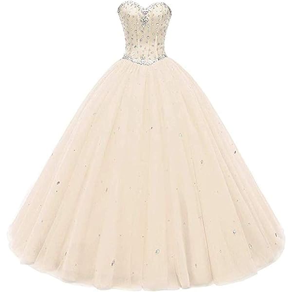 slim fit dress slacks Zapaka Women Sparkly Champagne Ball Gown Quinceanera Dress Off The Shoulder Tulle Sweet 16 Dress with Beading, Champagne / US14 main image 0