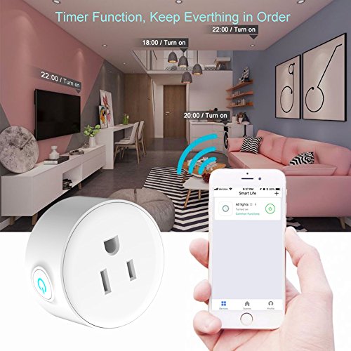 image for Licoville Smart Plug Alexa 2 Pack Mini Wireless Outlet, Smart Life App