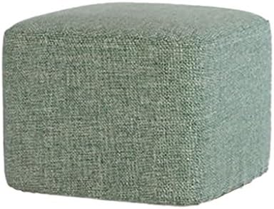 FutuHome Footstool Ottoman Pouffe Padded Sleeve Rest Chair Foot Stool Linen Cover - Blackish green