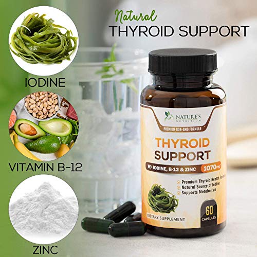 Thyroid Support Supplement with Iodine, Selenium and Zinc Natural