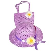 DAYANCube Girls Tea Party Hat and Purse Dress Up Set - Purple