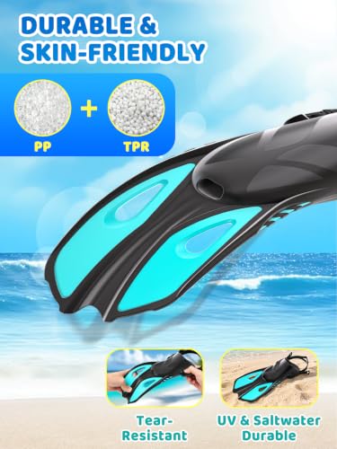 Pinne Snorkeling Pinne Nuoto Piscina per 32-36 | 37-41 | 42-47 | Leggere e Confortevoli | Design Morbido | Regolazione Tallone Aperto | Unisex | Per Uso Acquatico Piscina Mare