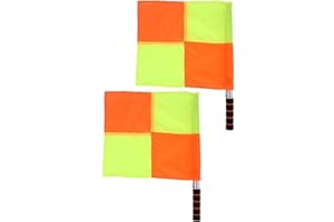 2PCS Referee Linesman Flag with Storage Bag Durable Waterproof Material, Stainless Steel Rod, Comfortable Sponge Handle for S