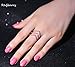 Redbarry Triple V Shaped Rings with Micro CZ Stones Paved in 18k Rose Gold Plated, Size 9