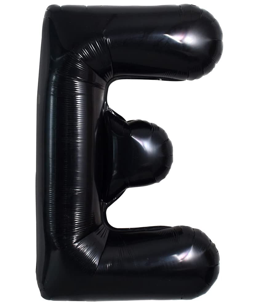 TONIFUL 40 Inch Large Black E Letter Balloon - Jumbo Helium Foil Mylar Big Alphabet for Birthday Party, Anniversary, Valentine's Day Supplies Decorations