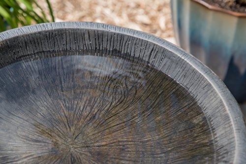Kenroy Home 51018WDG Woodland Birdbath, 21" H, Wood Grain