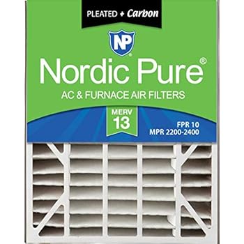 Nordic Pure 20x25x5 (4-7/8 Actual Depth) MERV 13 Plus Carbon Trion Air Bear Replacement AC Furnace Air Filter, Box of 2