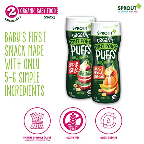 Sprout Organic Baby Food, Stage Snacks, Carrot Mango and Apple