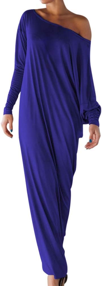 Lisli Women's Boho One Off Shoulder Caftan Sleeve Harem Maxi Dress