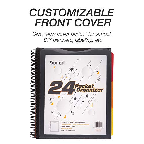 Samsill 24 Pocket Spiral File Folder Organizer / 12 Dividers with Pockets/Multi Pocket Folder/Docume - //medicalbooks.filipinodoctors.org
