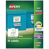 Avery ID Labels, Sure Feed Technology, Permanent