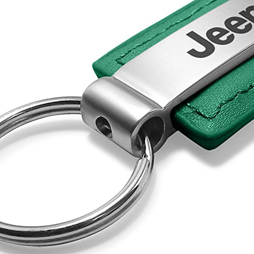 Jeep Green Leather Key Chain