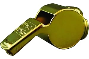 Hero's Pride Standard Issue Whistle - 90 to 100 Decibles - Professional Use, Gold Plating, Sports, Police, Sheriff, CHP, Law Enforcement, Security - Gold Finish