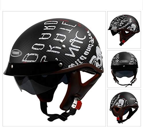 自転車 ヘルメット ロードバイクヘルメット サンバイザーゴーグルのために男性と女性 パーソナライズされたレトロなハーフヘルメットクルーザースクーター バイクヘルメット調整可能サイズのオートバイのハーフヘルメット サイクリングヘルメット Color E Size