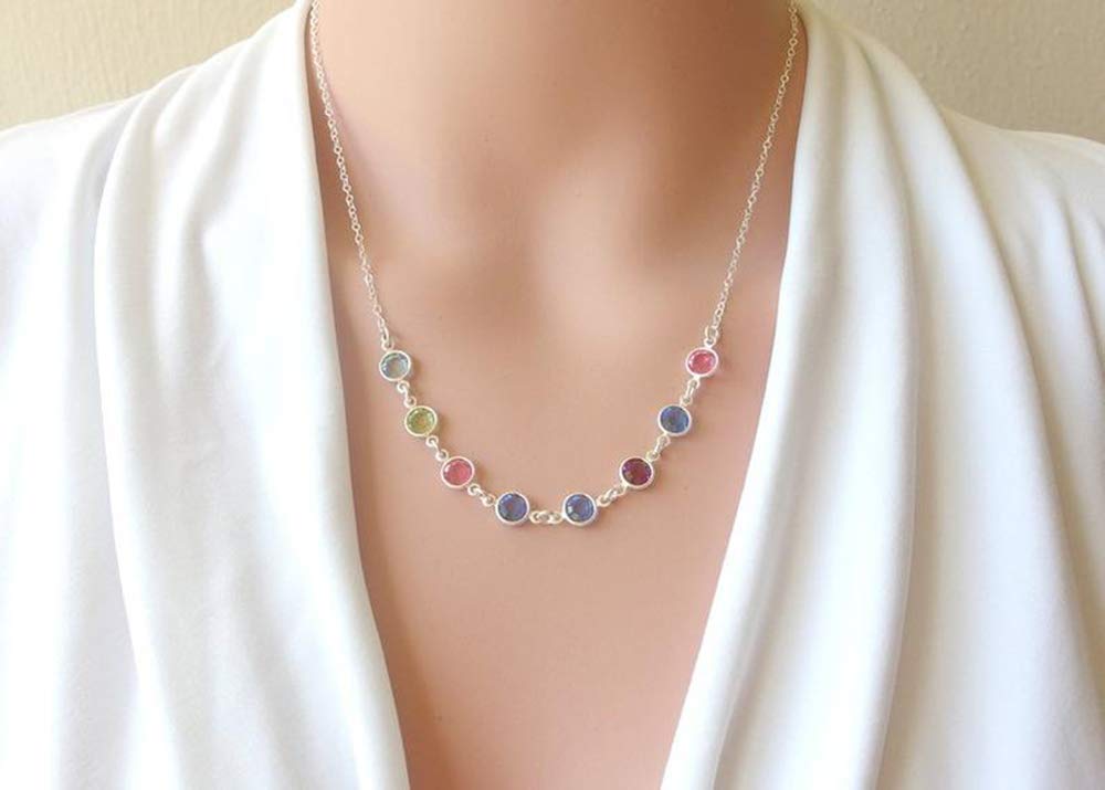 kid birthstone necklace for mom