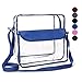 BAGAIL Clear Purse NFL &PGA Approved Cross-Body Shoulder Messenger Bag w Adjustable Strap (royal, 8x8x3)