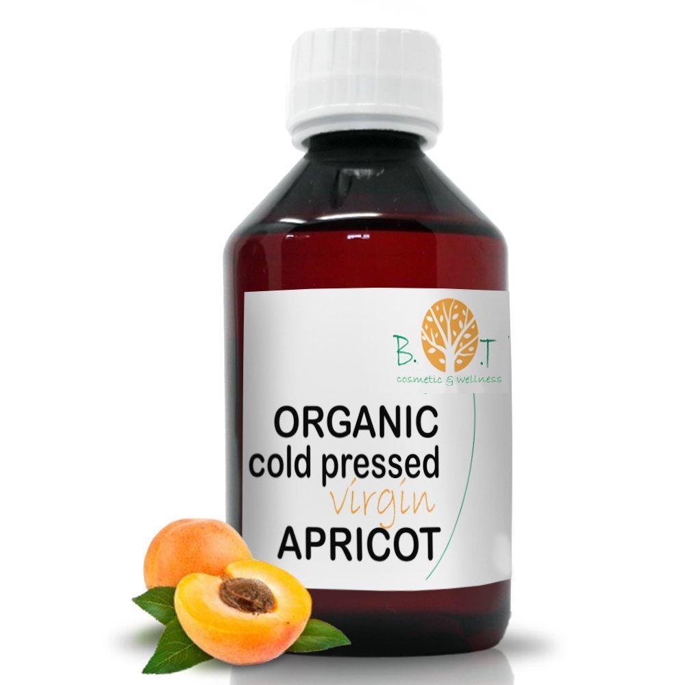 Organic Apricot Kernel Oil & Cold Pressed, Apricot Kernel Oil for Face, Body & Hair Care, Eye Contour, Rejuvenating, Moisturising - 250 ml - 8.45fl oz