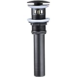 Homevacious 1 5/8" Bathroom Faucet Vessel Vanity Sink Pop Up Drain Assembly Stopper Plug with Overflow Fits Bathroom Standard Sink Hole 1-1/2" to 1-3/4" Oil Rubbed Bronze Push & Seal Lead-Free