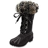 London Fog Womens Melton Cold Weather Waterproof Snow Boot