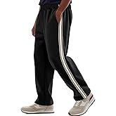 Quskc Men's Baggy Sweatpants Straight Leg Open Bottom Joggers Casual Lightweight Athletic Pants with Pockets