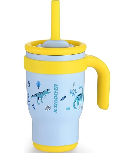 TNASURHUS 14oz Frog Tumbler With Handle And Straw - Stainless Steel Vacuum Insulated Cup For Kids, Toddlers, Frog Lovers