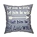 Fahrendom Let Him be Little Let Him be Wild Let Him be a Little Wild with Arrow Boy Nursery Art Sign Cotton Linen Home Decorative Throw Pillow Case Cushion Cover with Words for Sofa Couch 18 x 18 in