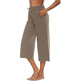OYANUS Capris for Women Casual Summer Loose Comfy Drawstring Wide Leg Capri Pants with Pockets