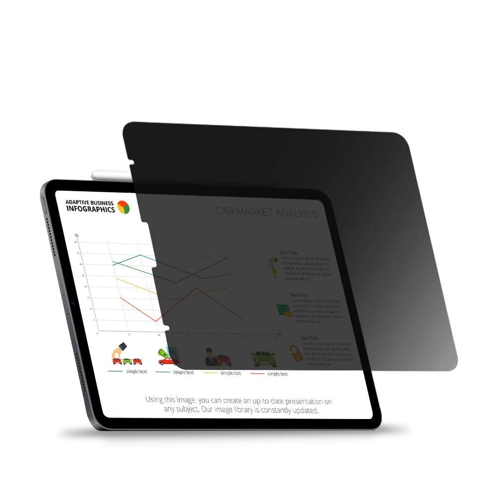 Habyby ipad pro 12.9 Privacy Screen Film, ipad Pro 12.9 Anti-Spy Screen Protector,Compatible with Face ID&Apple Pencil,New iPad Pro 12.9" 2018 Release Screen Film[Landscape Privacy]