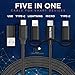 SOSLPAI 5-in-1 Universal USB Charging Cable | Fast Sync & Charge Cables | Compatible with iPhone & Android | Lightning, USB, Micro USB, Type C (3ft)