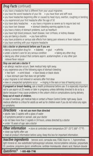 EXCEDRIN MIGRAINE RELIEF CAPLETS TO ALLEVIATE MIGRAINE SYMPTOMS – 200 COUNT