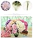 HoYuanFlo 10 Heads Dahlia Fake Flowers Artificial Dahlia Flowers Faux Flowers for Home Wedding Party Office Supplies (Champagne)