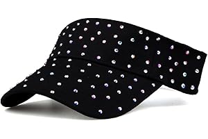 GUDESSLY Sparkle Glitter Summer Rhinestone UPF 50+ Visor Bling Visor Ladies Visor Sun Visor for Women Outdoor Sports Fashion Golf Hat