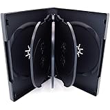 Maxtek Black 8 Disc DVD Cases with 3 Flip Trays and Outter Clear Sleeve, 10 Pack
