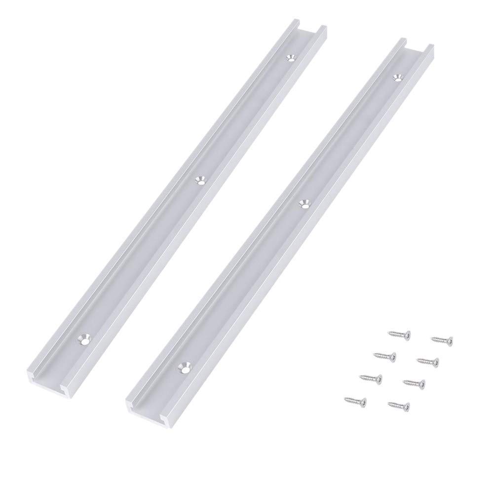 Aluminium Alloy T Slot Track with Self Tapping Screws, 2 Piece 400mm Essential Woodworking Tools for Precision Crafting