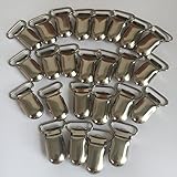 25pcs 15mm Pacifier Suspender Clips, JerryMart Pacifier Clips for Making Pacifier Holders Bib Clips Toy Holder Silver