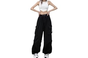 FENGQIYUNHAI Cargo Pants Women Baggy Parachute Pants Woman Mutil Pockets Loose Fit Y2K Casual Pants for Women