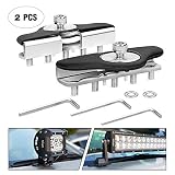Led Light Bar Mounting Brackets,Nilight 2pcs Universal Hood Led Work Light Bar Mount Bracket Clamp Holder for Jeep Truck Off Road Installed No Need Drilling