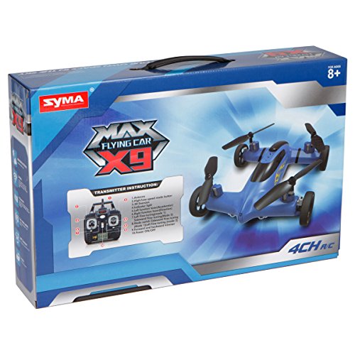 SYMA X9 RC Remote Control 2.4GHz 4-Channel 6-Axis Gyro Quadcopter Drone Car with Battery, Blue