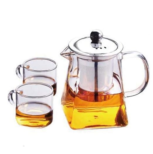 LjzlSxMF Claro Alto Vidrio Borosilicato Tetera con Extraíble ...