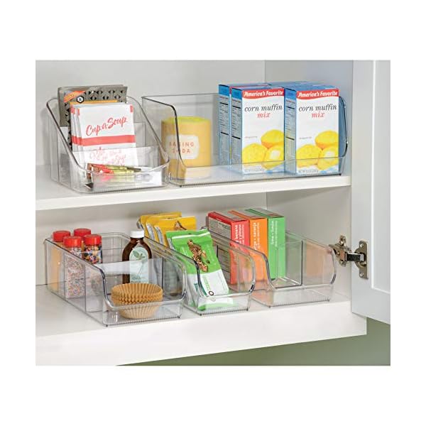 InterDesign-iDesign-Storage-Box-with-3-Compartments-Small-Plastic-Rack-Pantry-Practical-Kitchen-Organiser-for-Spices-and-Condiments-Clear-Set-of-1 iDesign 59830 Storage Box with 3 Compartments, Small Plastic Spice Rack for Kitchen and Pantry, Practical Kitchen…