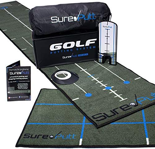 SurePutt Golf Putting Mat Indoor | Premium Practice Chipping and Putting Green | Eye Alignment Mirror, Putting Cup and Ball Liner Included | Complete Short Game Improvement System |Approx 10ft x 1.7ft SurePutt Golf Putting Mat Indoor | Premium Practice Chipping and Putting Green | Eye Alignment Mirror, Putting Cup and Ball Liner Included | Complete Short Game Improvement System |Approx 10ft x 1.7ft