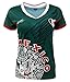 Arza Sports Mexico Slim Women Soccer Jersey Mexico Map Green/White/Pink/Black (US, Alpha, Small, Regular, Regular, Green)